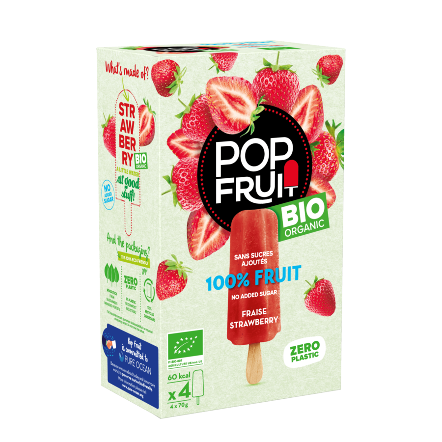 POP FRUIT Ice Pop Organic 100 Strawberry fruit