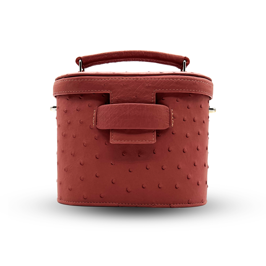 Vanity handbag pink ostrich leather