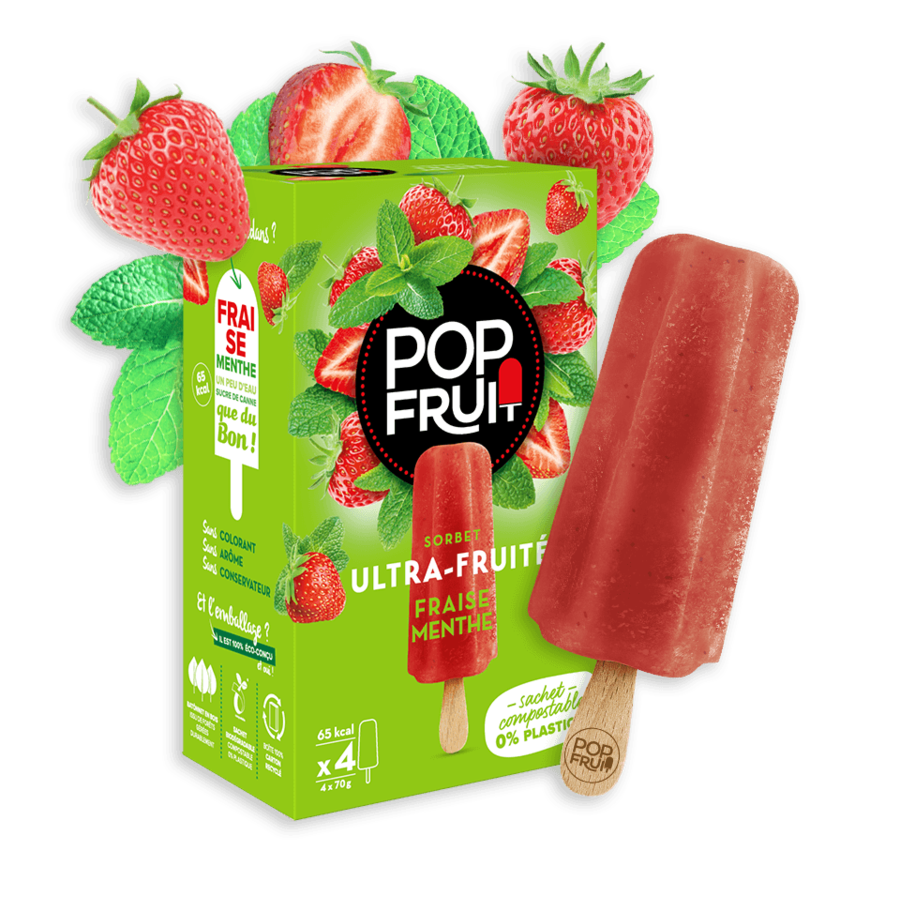 POP FRUIT Ice Pop Strawberry Mint