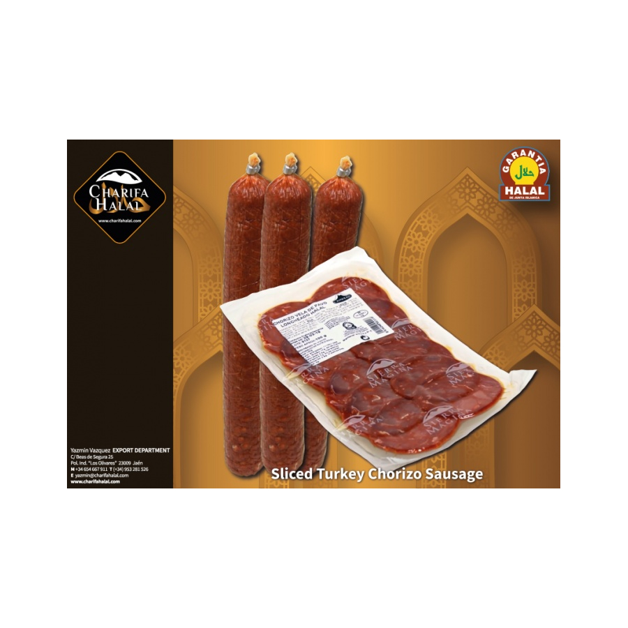 SLICED TURKEY CHORIZO and TURKEY SALCHICHON HALAL CHARIFA HALAL