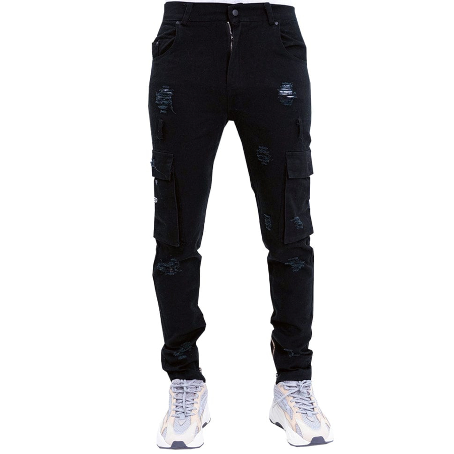 elevated denim cargo jeans black The Hideout Clothing Wholesale B2B