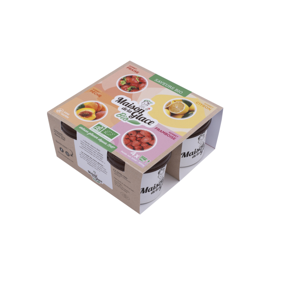 MAISON DE LA GLACE organic flavors 4x75gr ALFAGEL sas Comexposium