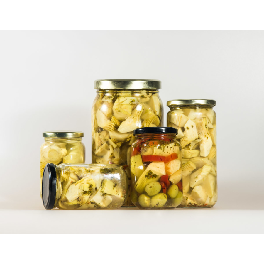 Artichokes, marinated, peppers, mushrooms